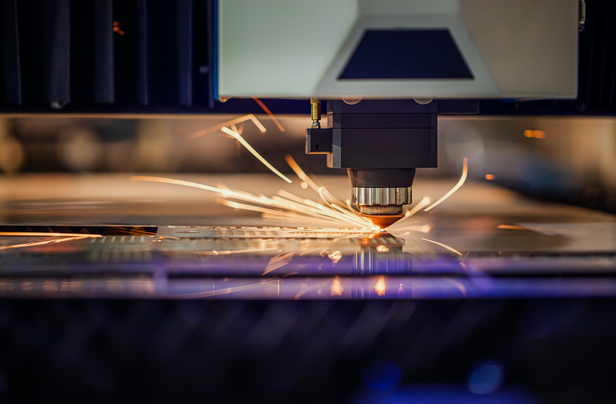 CNC laser cutting of metal using modern industrial technology